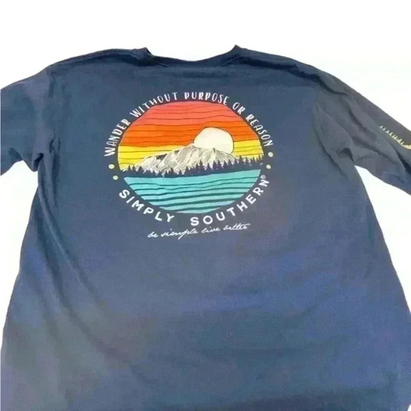 Simply Southern Blue Wander without reason or Purpose‎ long Sleeve T-shirt, Y L - Picture 3 of 3